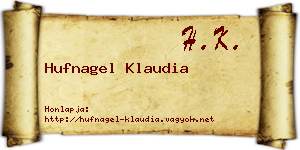 Hufnagel Klaudia névjegykártya